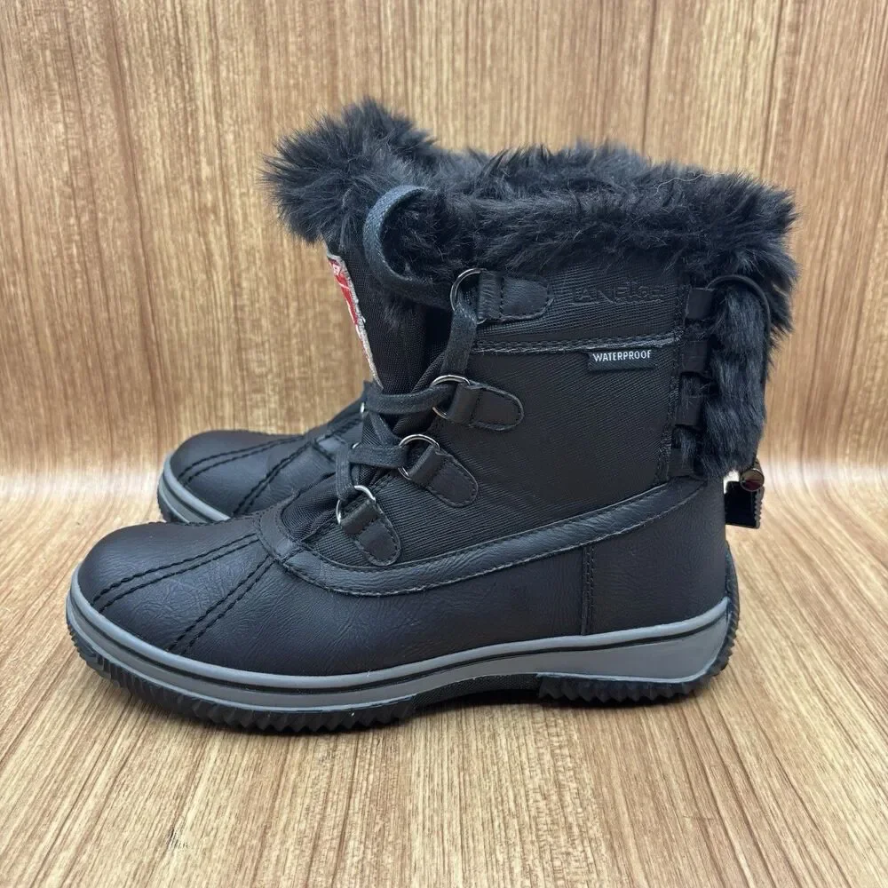 Laneige By Pajar Canadian Winter Snow Boots Women’s Size 8-8.5 Black Lined Warm‎